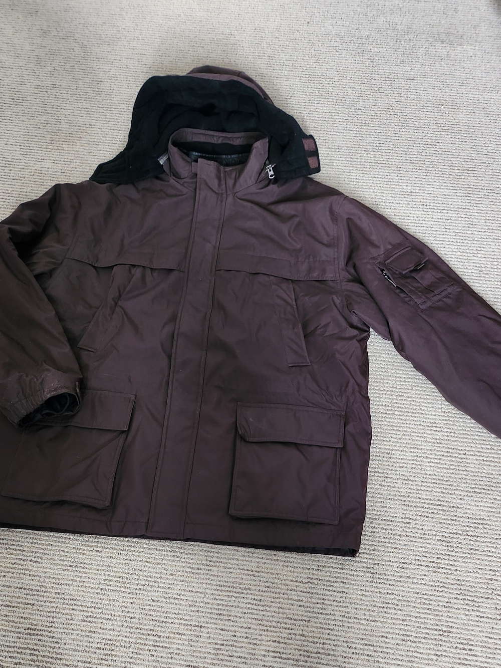 bill blass Men's Brown Heavy Parka Coat